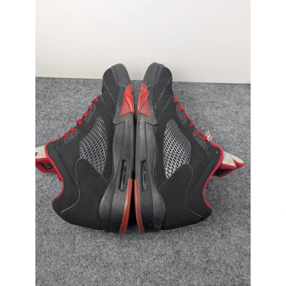 Air Jordan 5 Retro Low Alternate 90 Men's 12 819171-001 Black Gym Red Sneakers